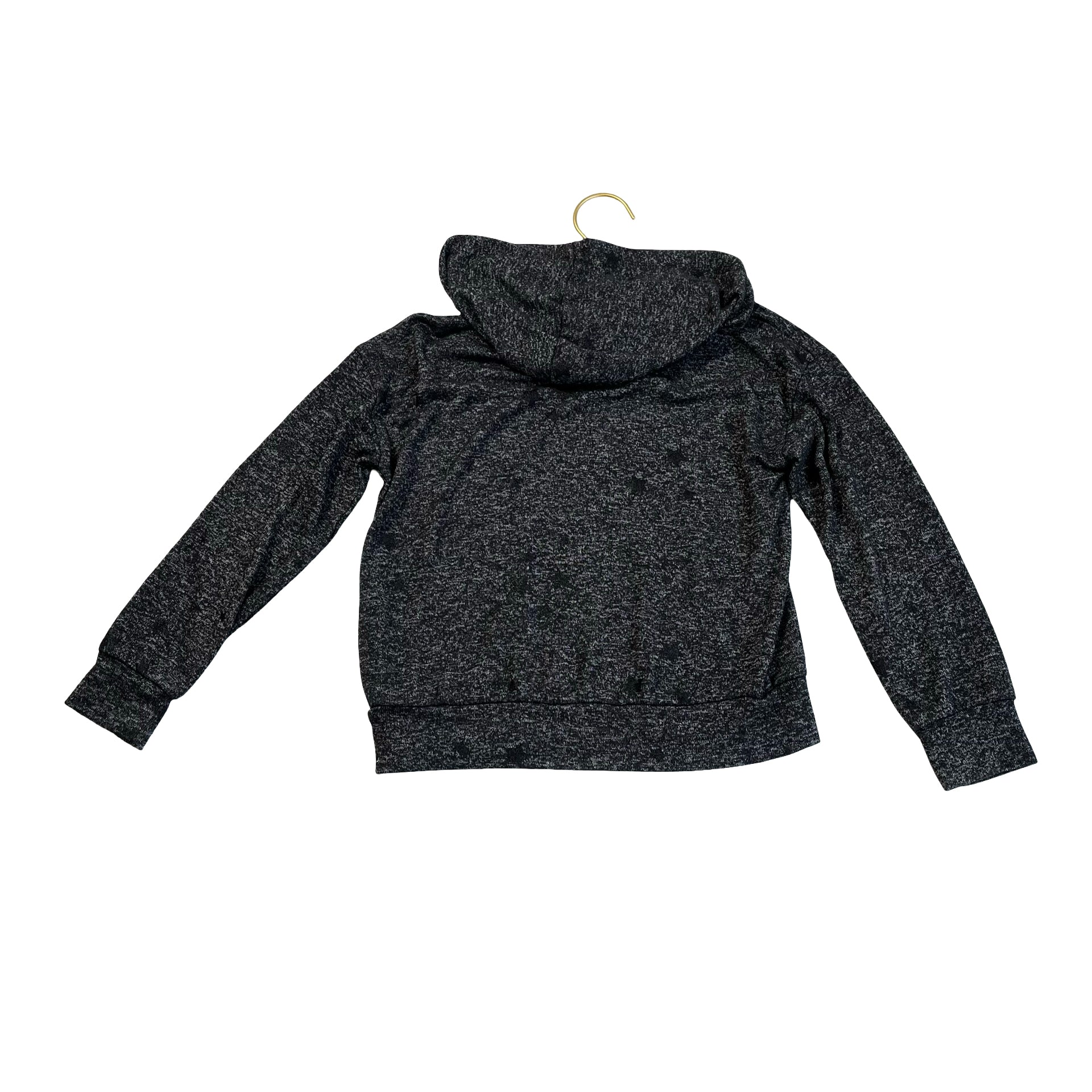 Gap Kids Heather Dark Gray Star Print Knit Hooded Top - Size S 6-7
