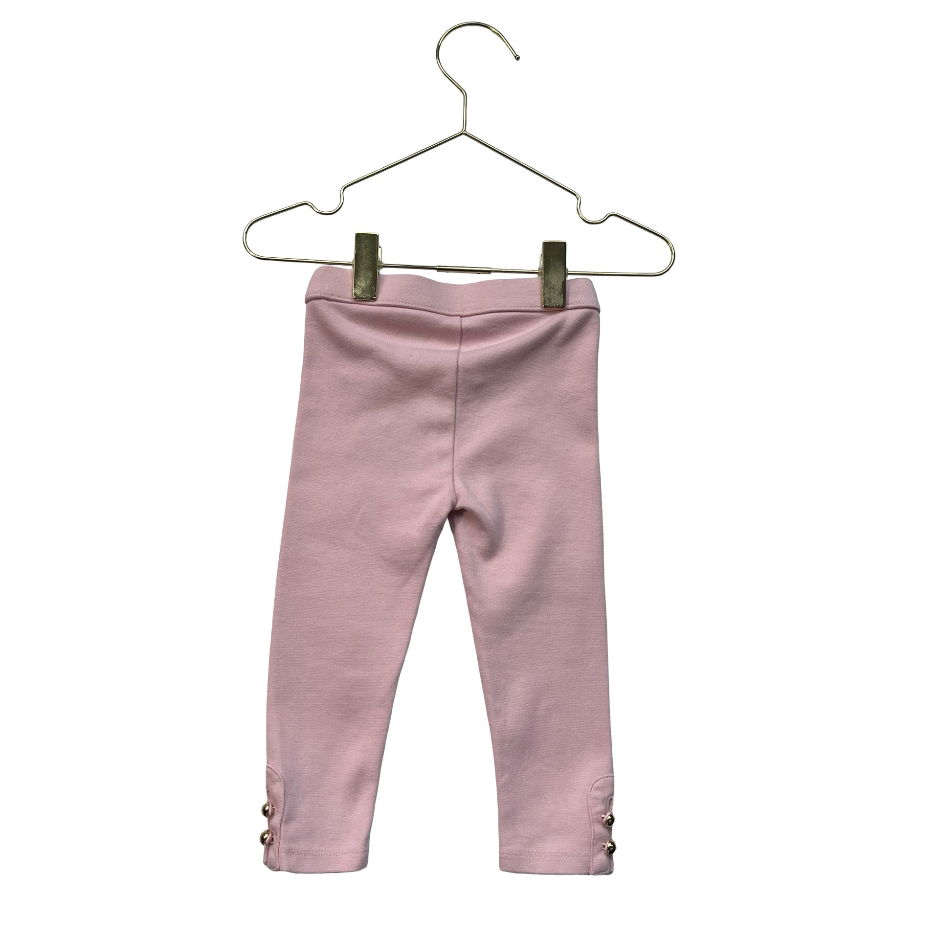 Janie and Jack Pink Gold Button Leggings - Size 12-18 Mo