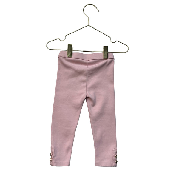 Janie and Jack Pink Gold Button Leggings - Size 12-18 Mo