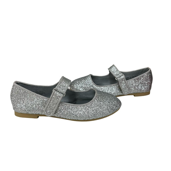 Cat & Jack Silver Glitter Mary Jane Shoes - Size 11