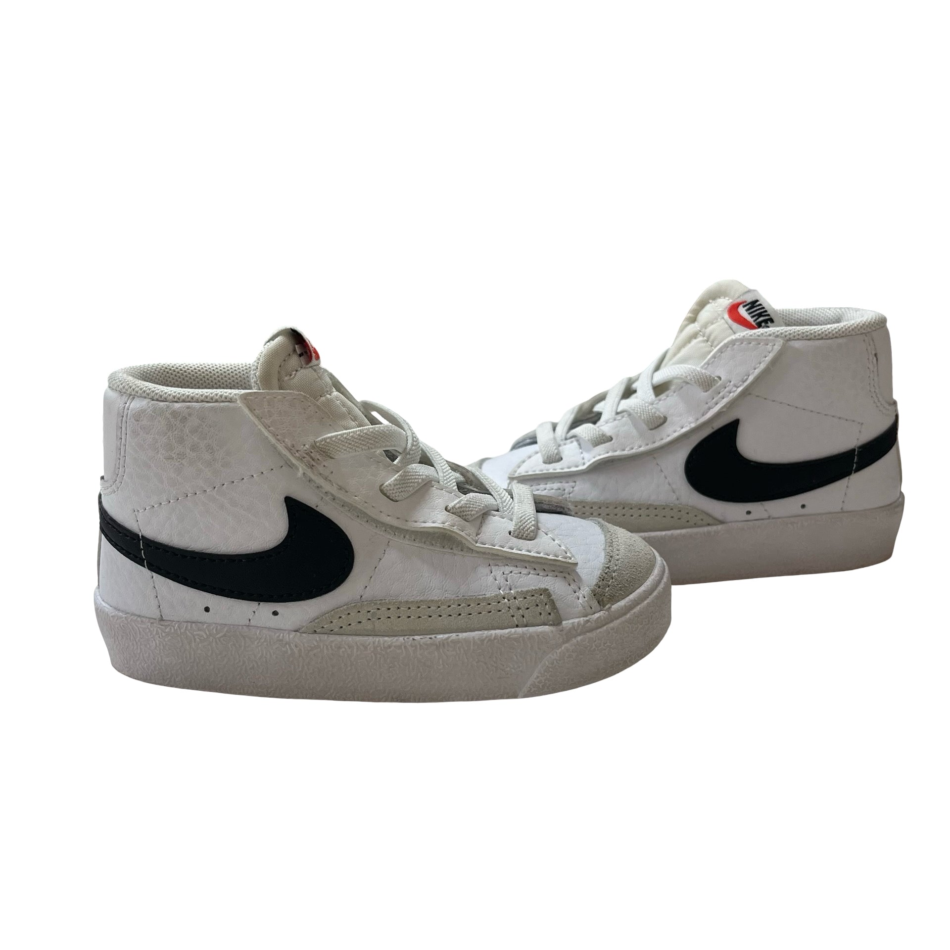 Nike White & Black Mid-Top Sneakers - Size 7C