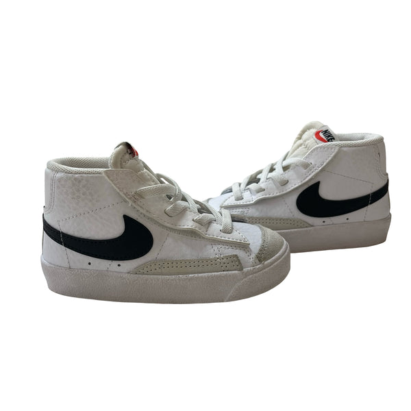 Nike White & Black Mid-Top Sneakers - Size 7C