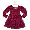 BCBG Burgundy Chiffon Swiss Dot Dress - Size 3T