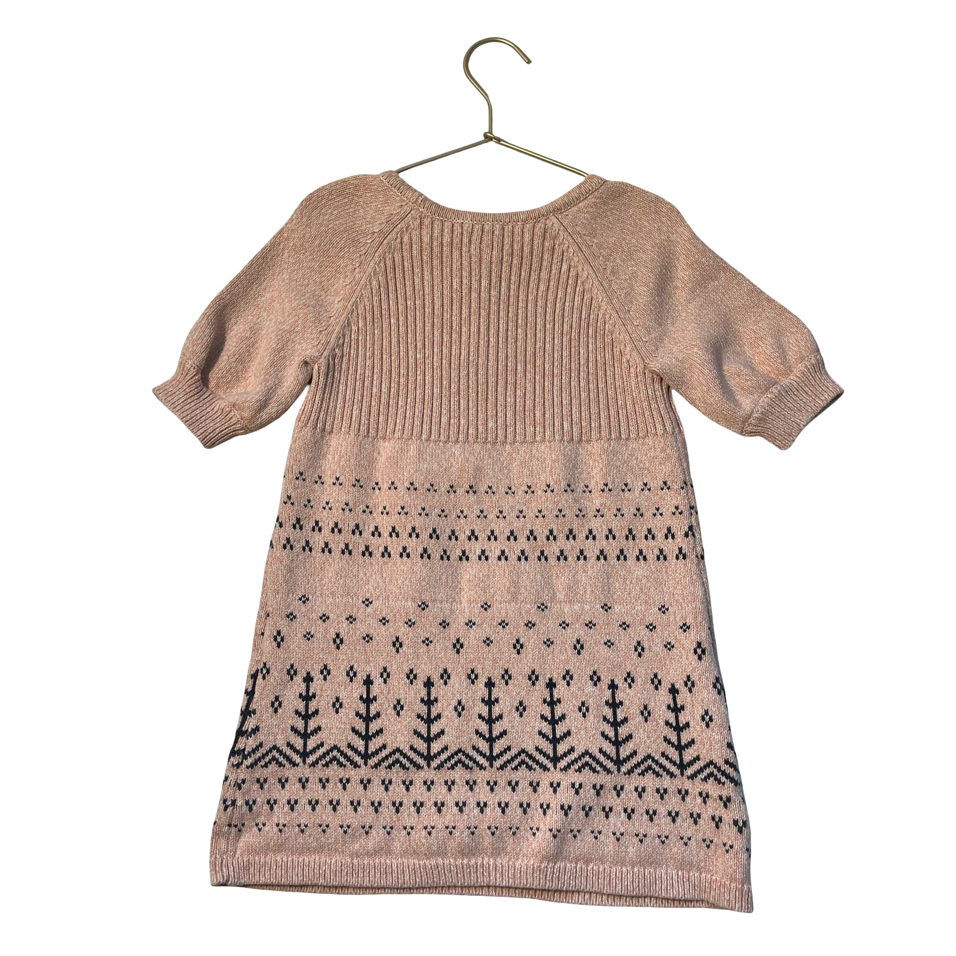 Tea Collection Pink Pattern Cotton Sweater Dress - Size 5