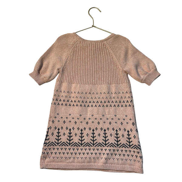 Tea Collection Pink Pattern Cotton Sweater Dress - Size 5