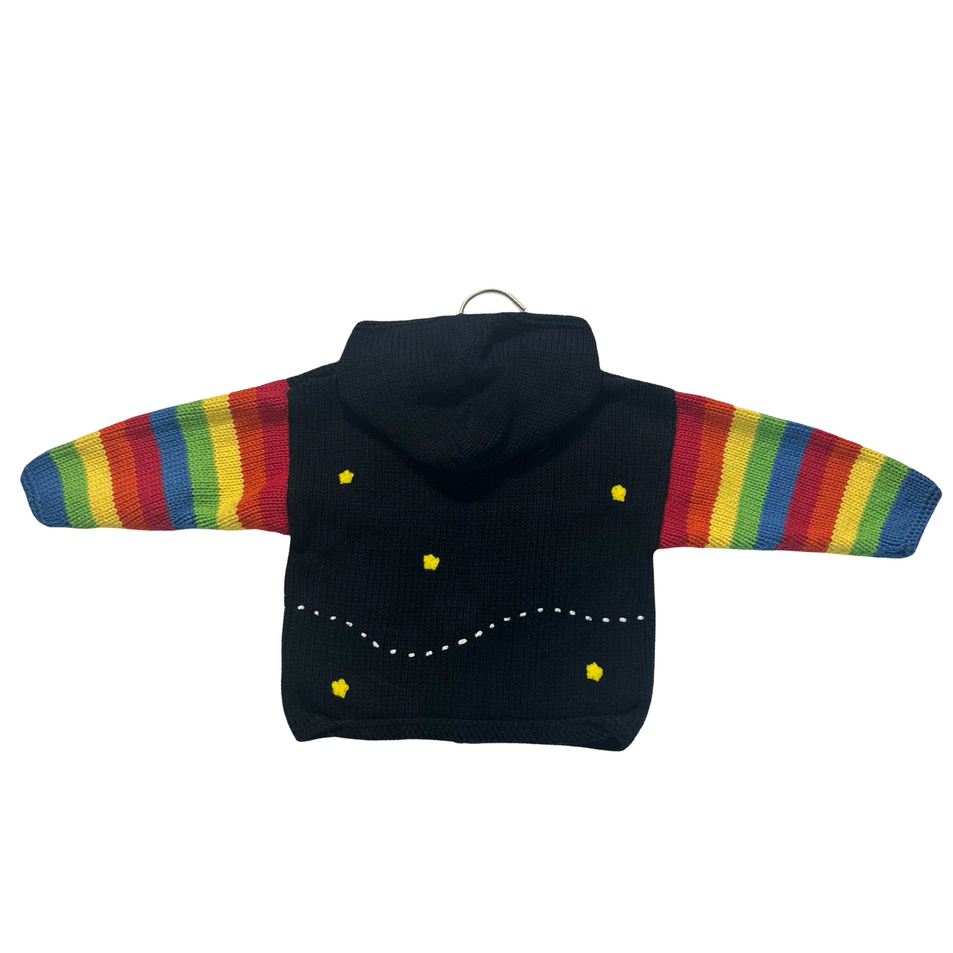 Art Walk Black & Rainbow Rocket Zip-Up Hooded Cardigan Sweater - 12 Mo Estimated