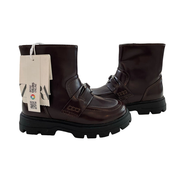 Zara Cordovan Loafer Boots with Tags - Size 8 (24)