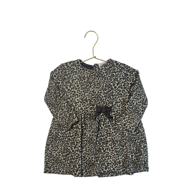 Zara Brown & Black Leopard Print Long Sleeve Sweater Dress - Size 18-24 Mo