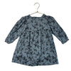 Zara Slate Blue & Black Velvet Floral Dress - Size 3-4