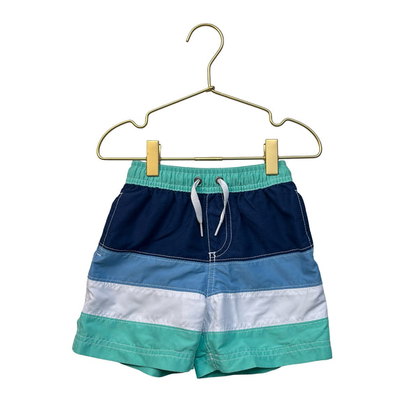 Hanna Andersson Blue, Navy, Teal, White Striped Swim Shorts - Size 3T