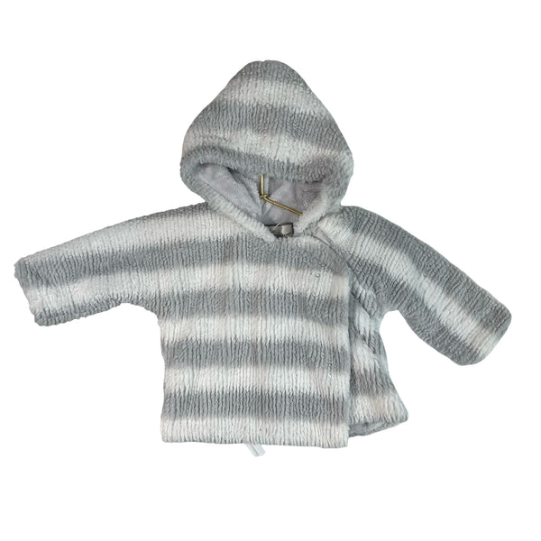 American Widgeon Gray & White Faux Fur Hooded Jacket - Size 9 Mo