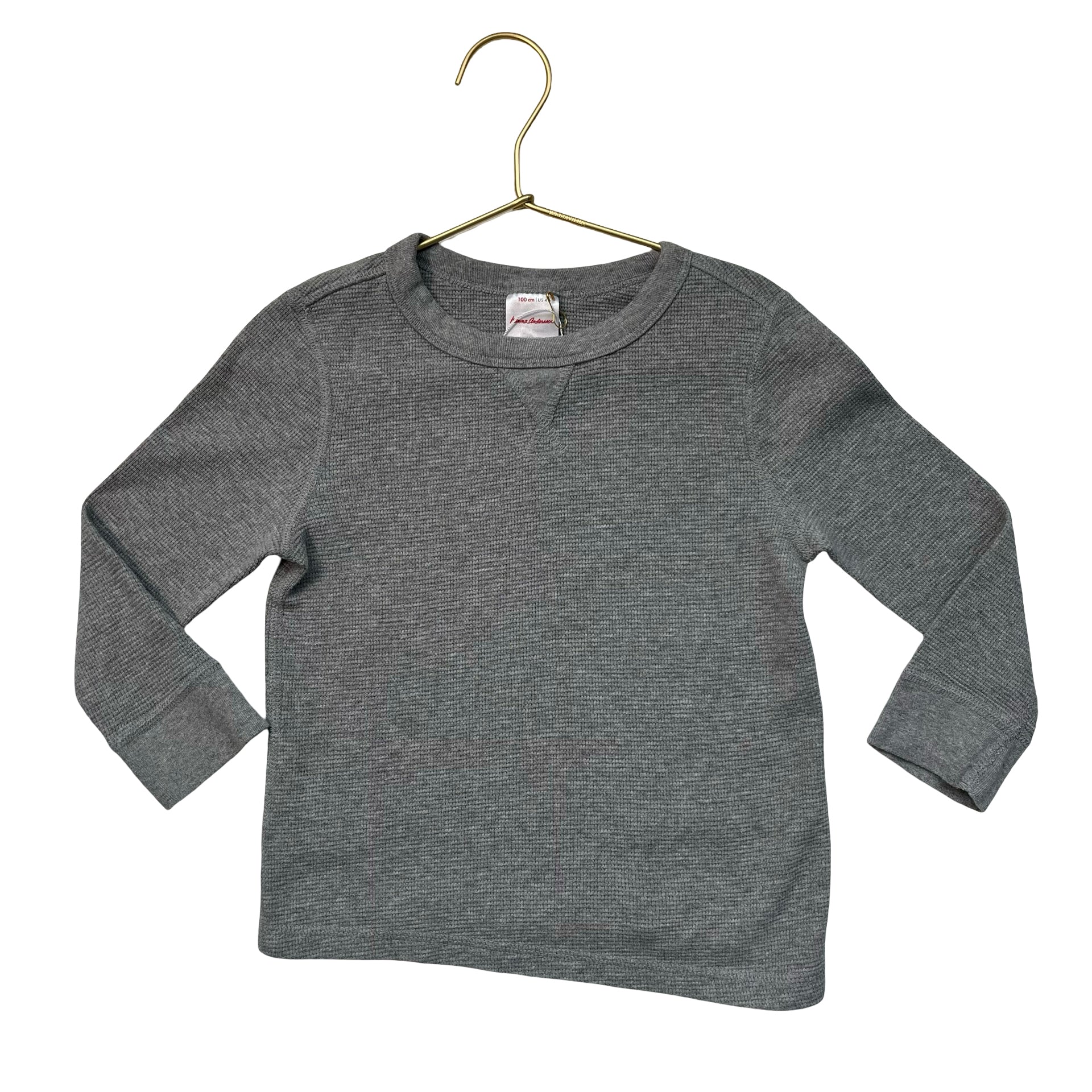 Hanna Andersson Gray Waffle Shirt - Size 4