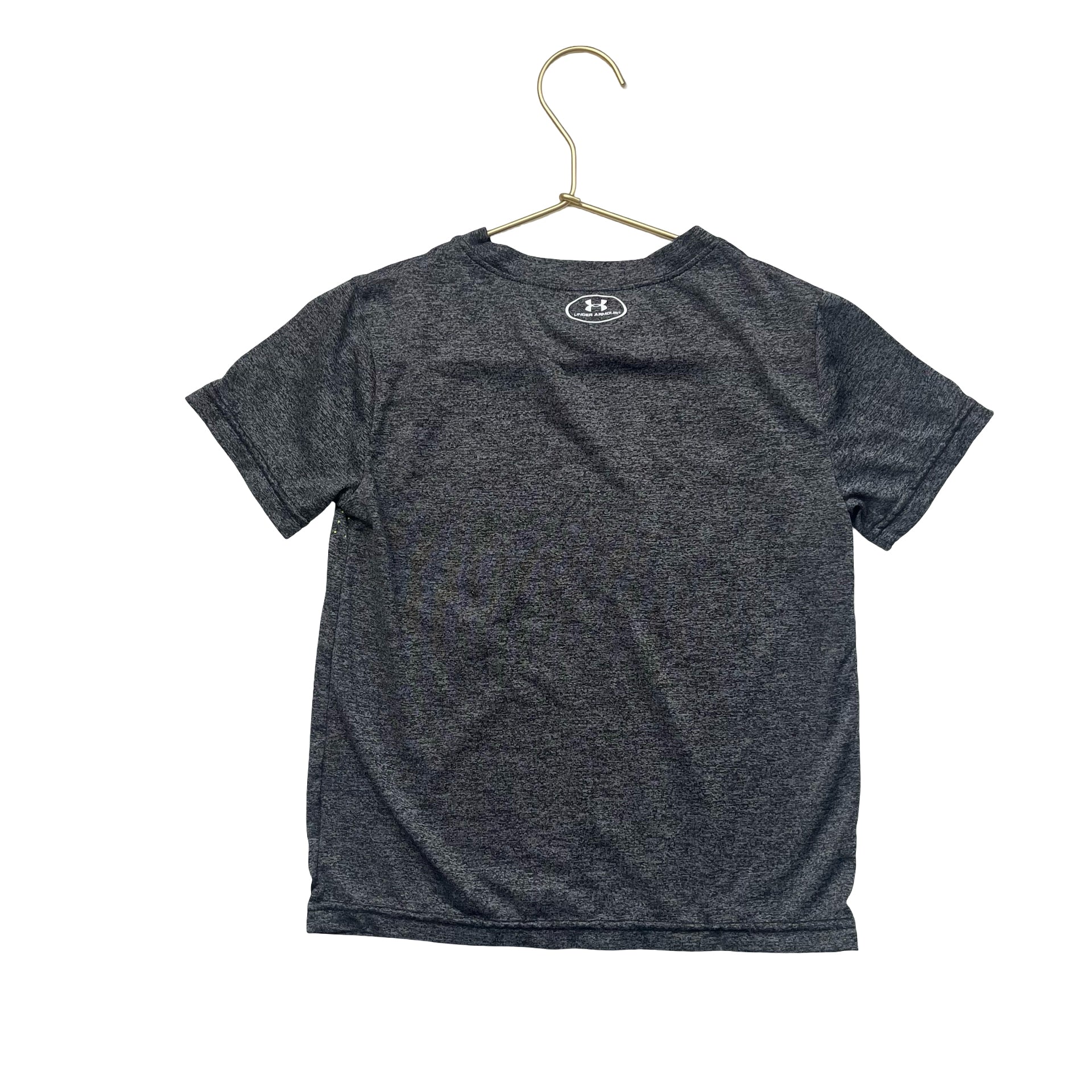 Under Armour Gray & Lime Green Logo Athletic T-Shirt - Size 5