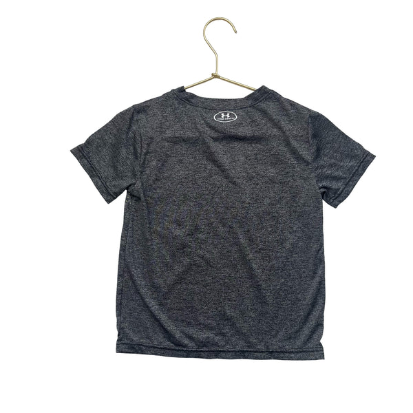Under Armour Gray & Lime Green Logo Athletic T-Shirt - Size 5