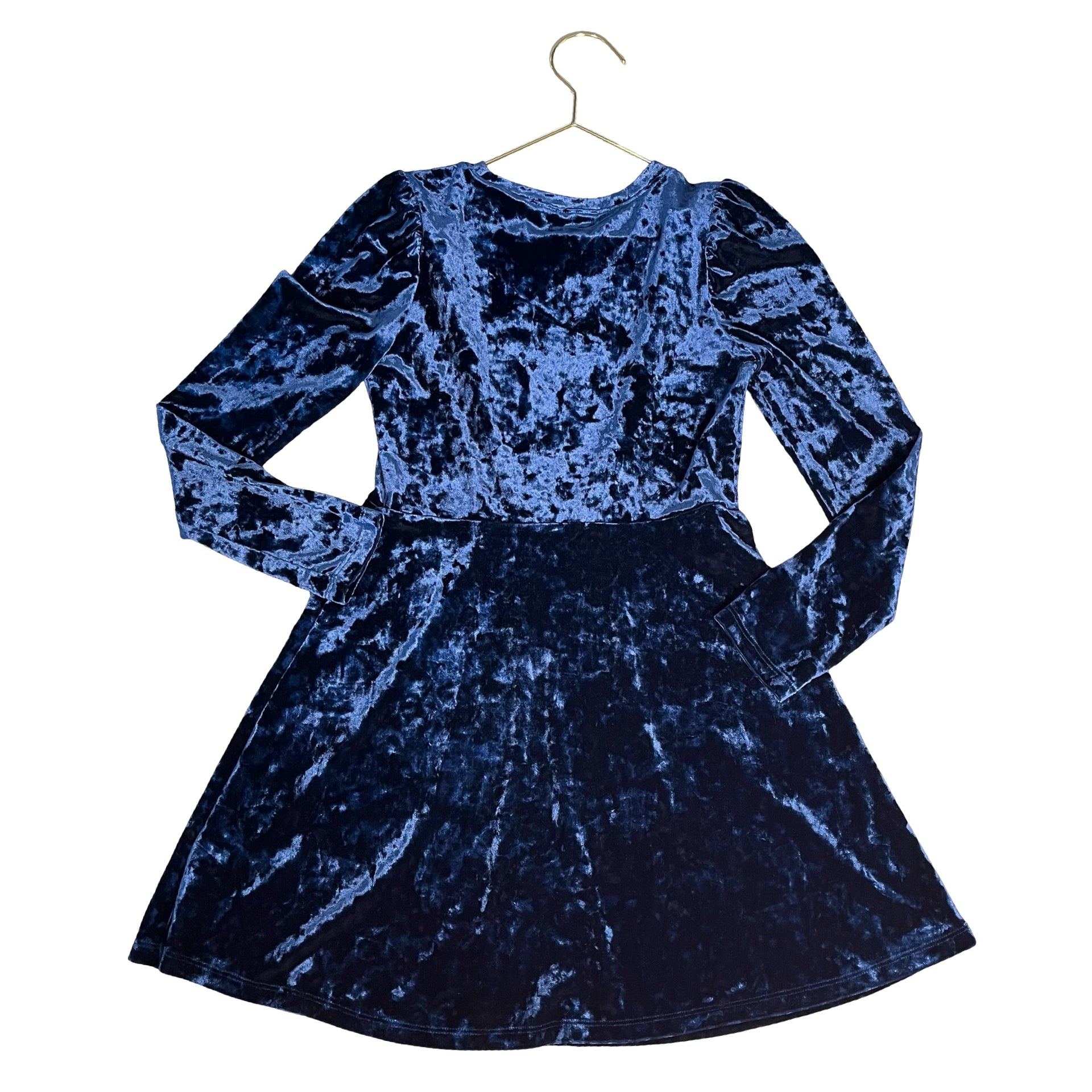 Gap Kids Navy Crushed Velour Dress - Size M 8