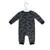 Celebrate Gray & Black Halloween Bat One Piece - Size 6/9 Months