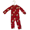 Hanna Andersson Red Santa & Candy Cane Print One-Piece PJs - Size 0-3 Mo