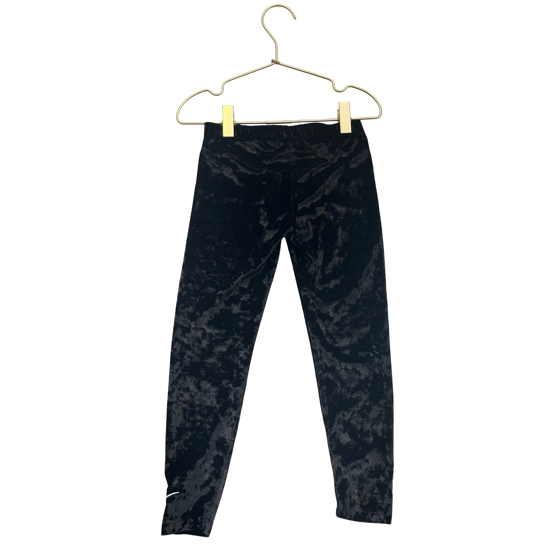 Nike Black Crushed Velvet Leggings - Size 6