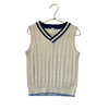 Baby Gap Ivory Cotton Cable Knit Sweater Vest, Blue Trim - Size 4
