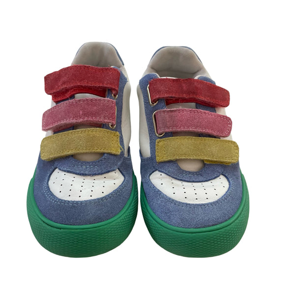 Mini Boden Multi-Color Leather Velcro Sneakers - Size 30 (12)