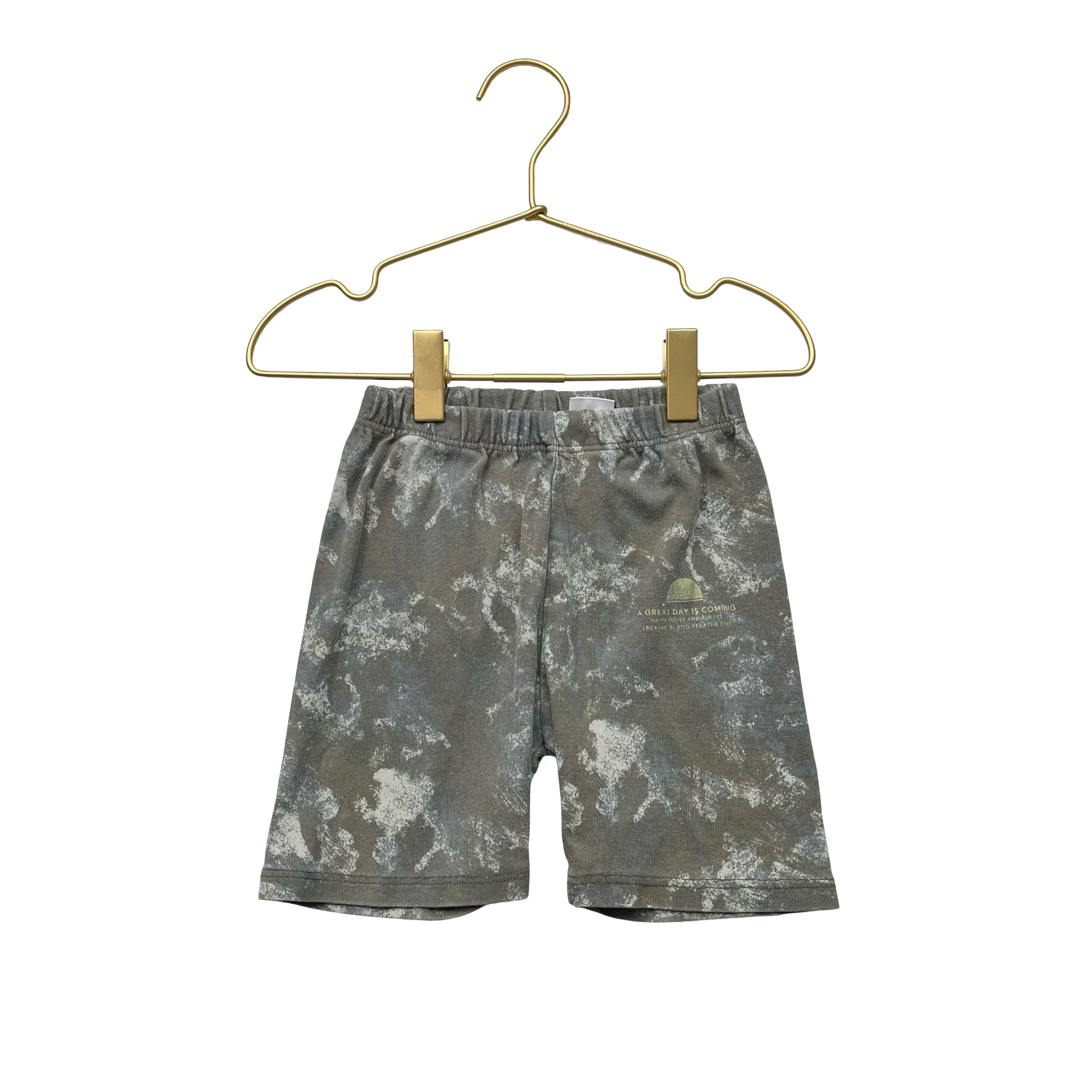 Zara Olive Green, Gray, Ivory Pattern Shorts - Size 4-5