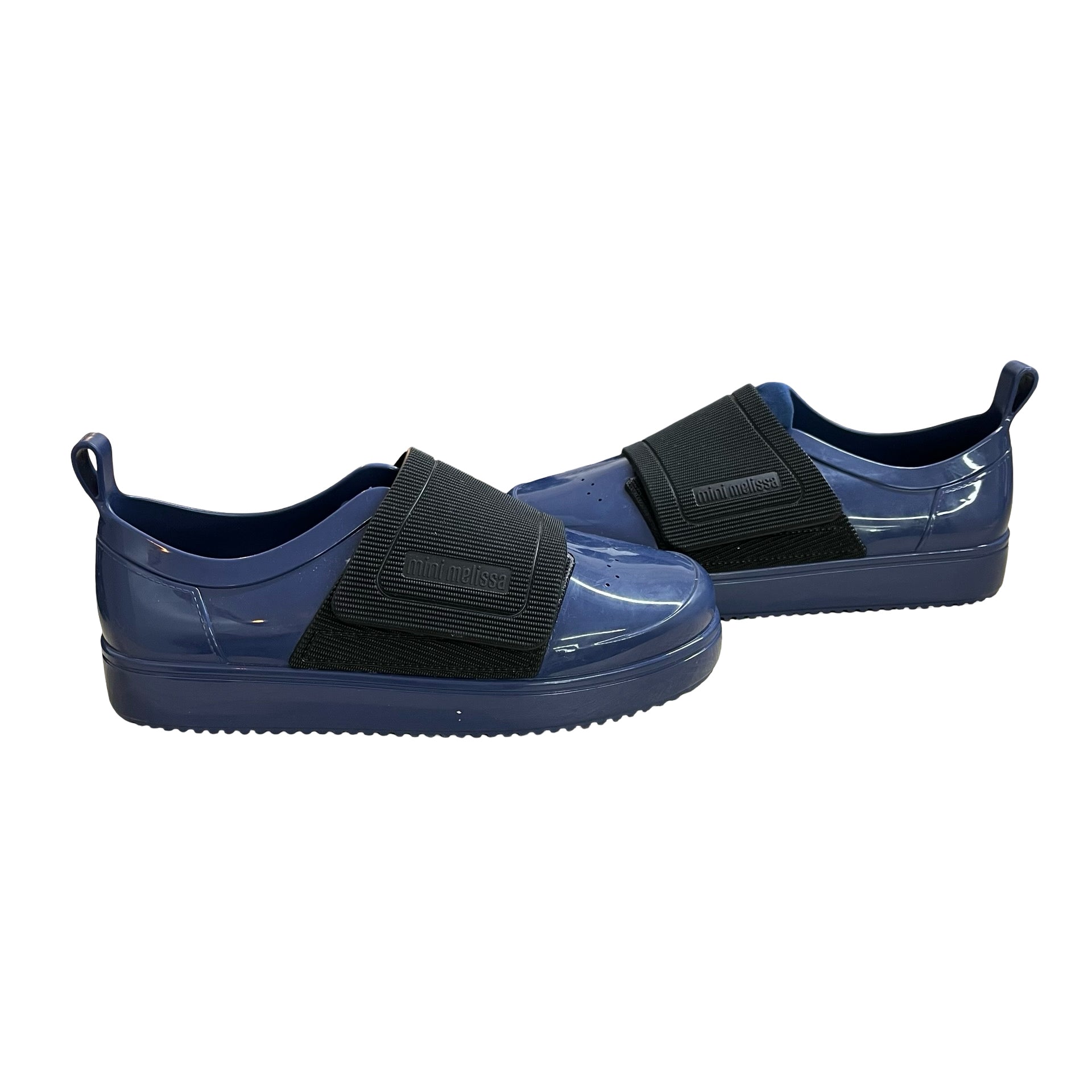 Mini Melissa Blue & Black 'Jelly Pop Sneaker' - Size 1Y Big Kid