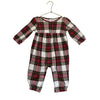 Hanna Andersson Ivory & Red Tartan Plaid One-Piece Jumpsuit - Size 12-18 Mo