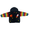 Art Walk Black & Rainbow Rocket Zip-Up Hooded Cardigan Sweater - 12 Mo Estimated