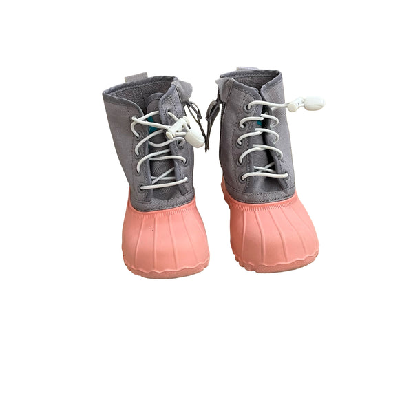 Native Peach & Gray Duck Boots - Size C7