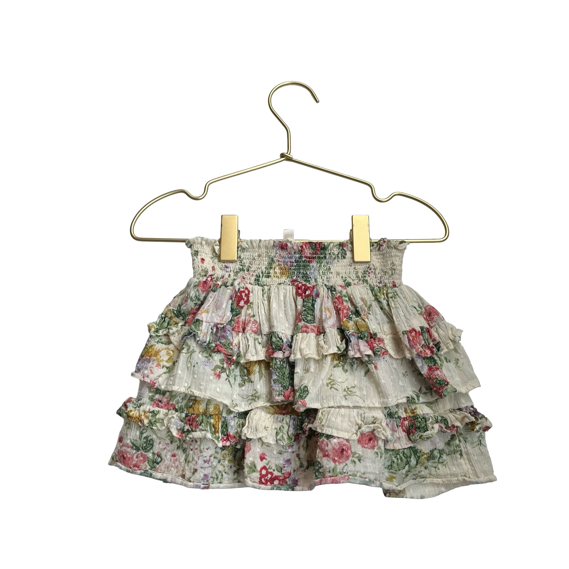 LoveShackFancy Floral Ruffle Tier Skirt - Size 4-5