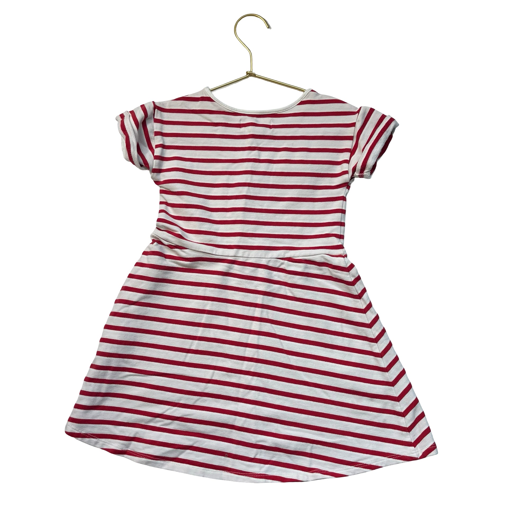 Baby Gap x Disney Red & Ivory Striped Minnie Mouse Applique Dress - Size 4