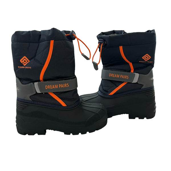 Dream Pairs Black & Orange Winter Boots - Size 1Y Big Kid