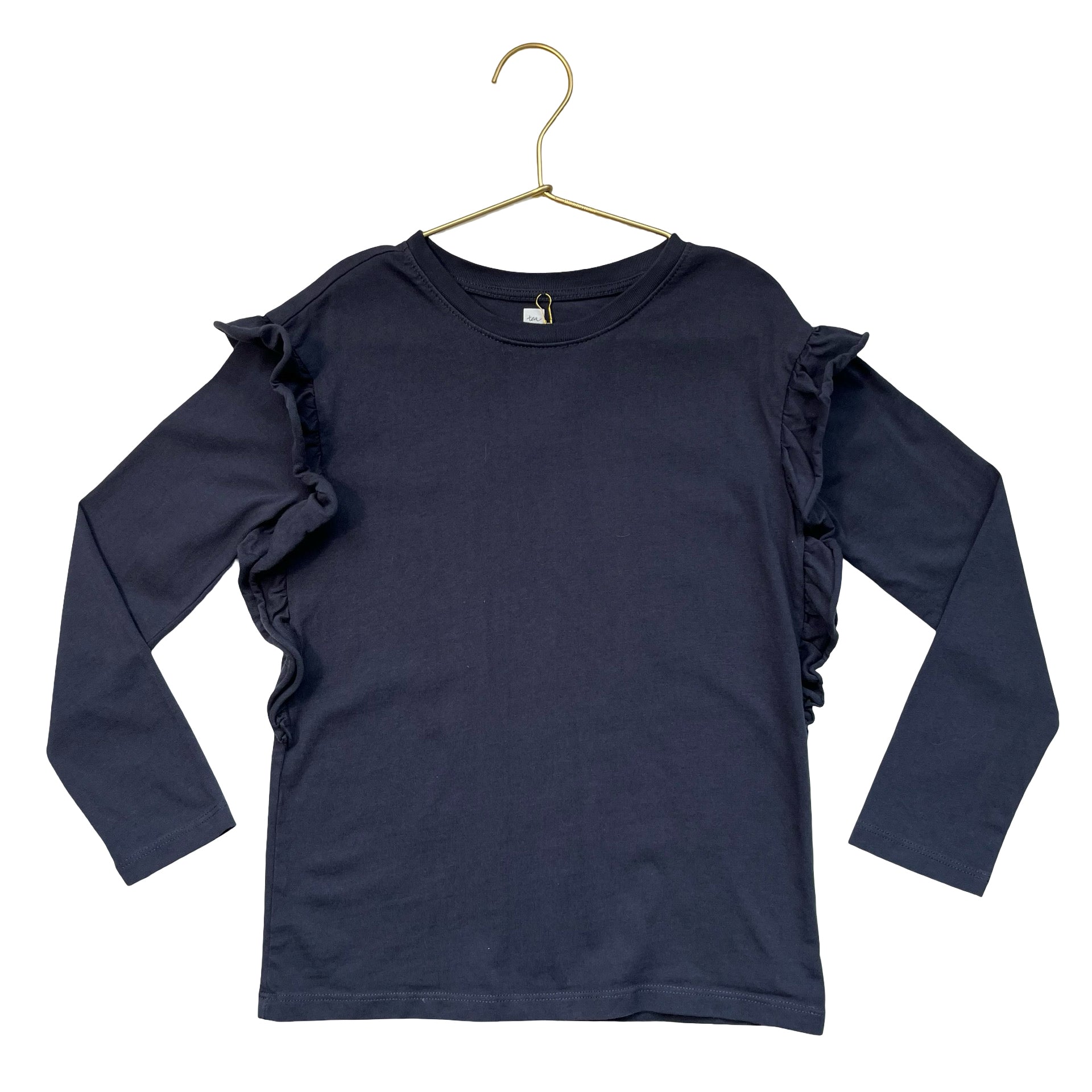 Tea Collection Navy Ruffle Top - Size 7