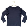 Tea Collection Navy Ruffle Top - Size 7