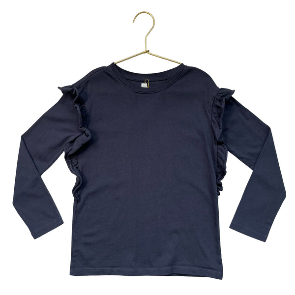 Tea Collection Navy Ruffle Top - Size 7