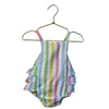 Angel Dear White & Pastel Striped Cotton Gauze Bubble Romper - Size 6-12 Mo