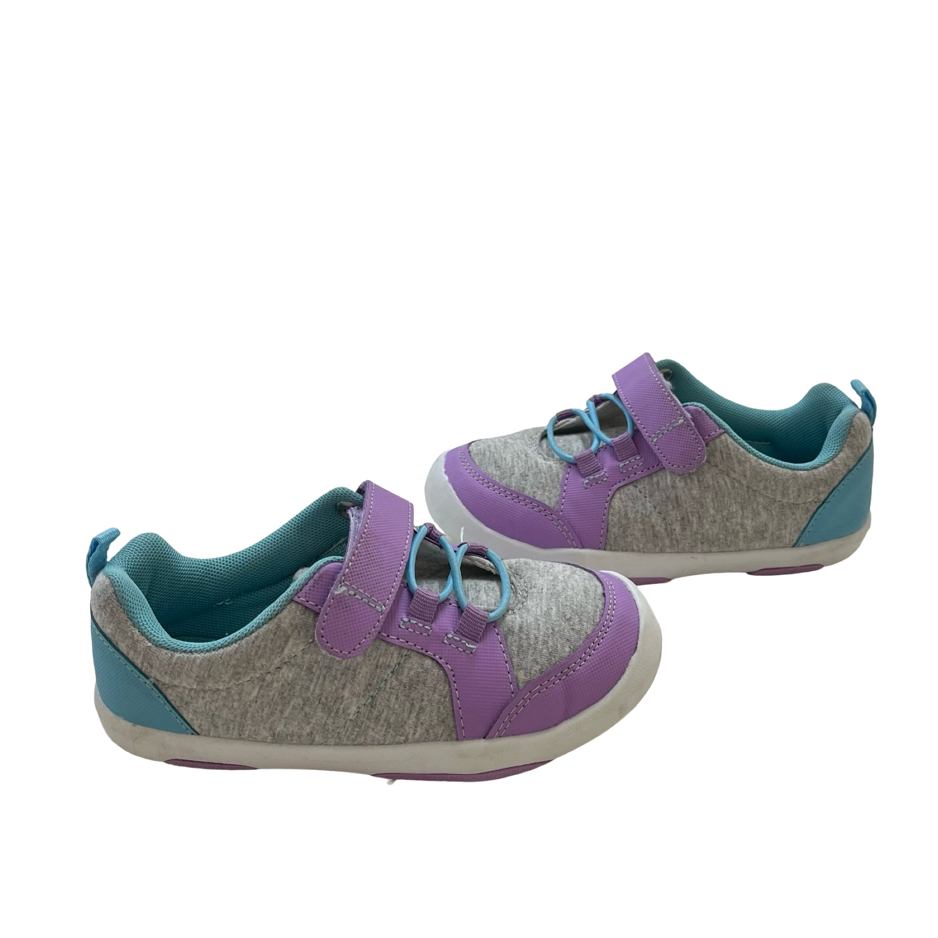 Tucker & Tate Gray & Purple Velcro Sneakers - Size 11