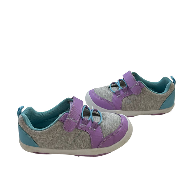 Tucker & Tate Gray & Purple Velcro Sneakers - Size 11