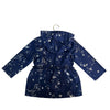London Fog Navy & Silver Foil Star Hooded Lined Jacket with Tag - Size 4