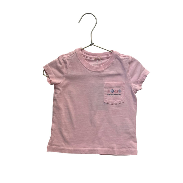 Vineyard Vines Pink Dog & Fireworks 'Red, Woof & Blue' Graphic T-Shirt - Size 2T