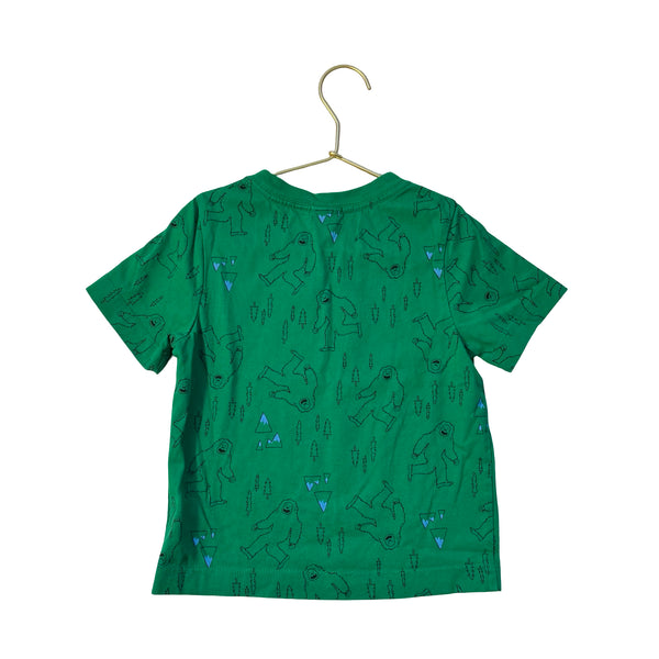 Hanna Andersson Green Yeti, Tree, Mountain Print T-Shirt - Size 3