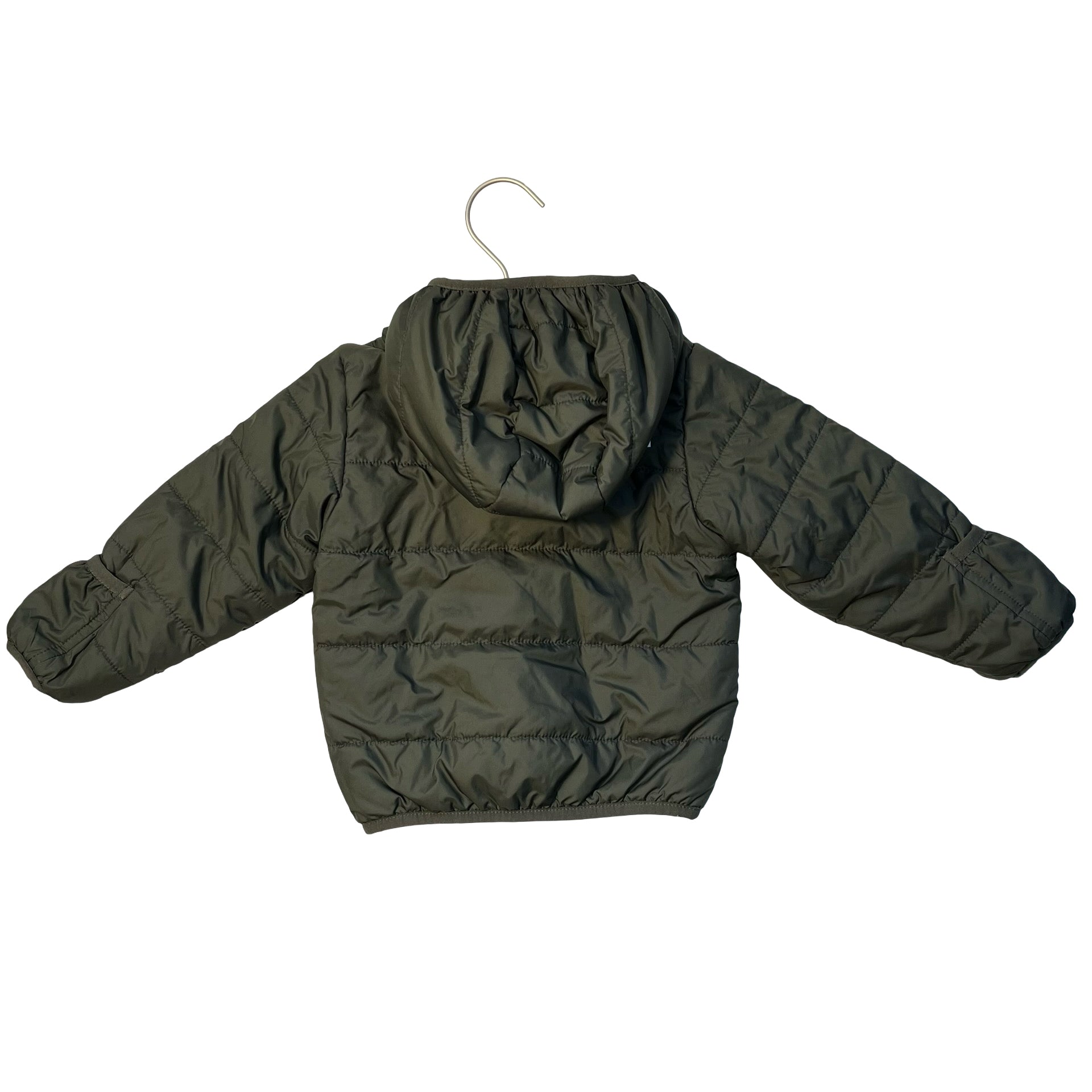 North Face Reverisle Olive Puffer & Camo Hooded Jacket - Size 12-18 Mo ESTIMATED