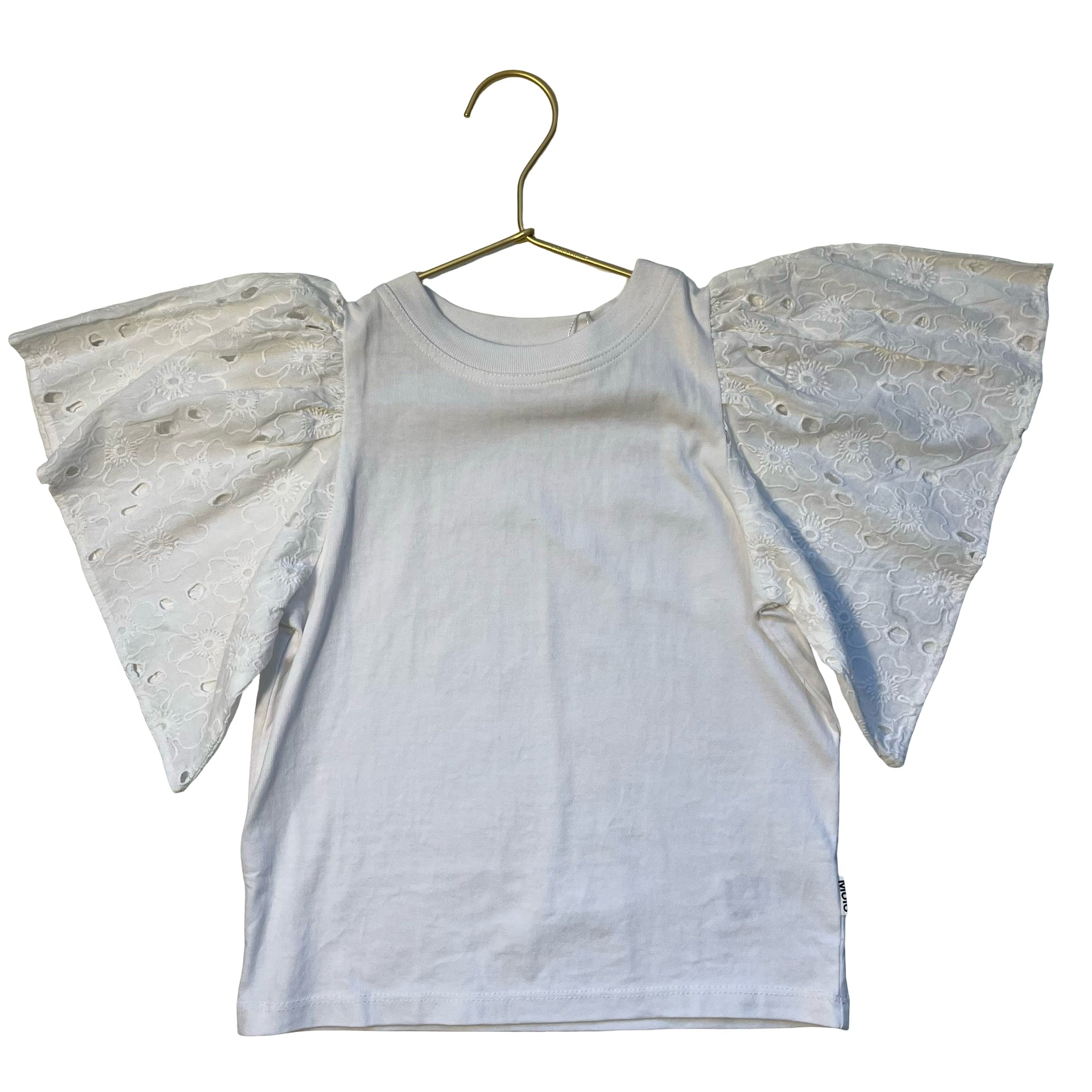 Molo White Eyelet Sleeve Shirt - Size 6