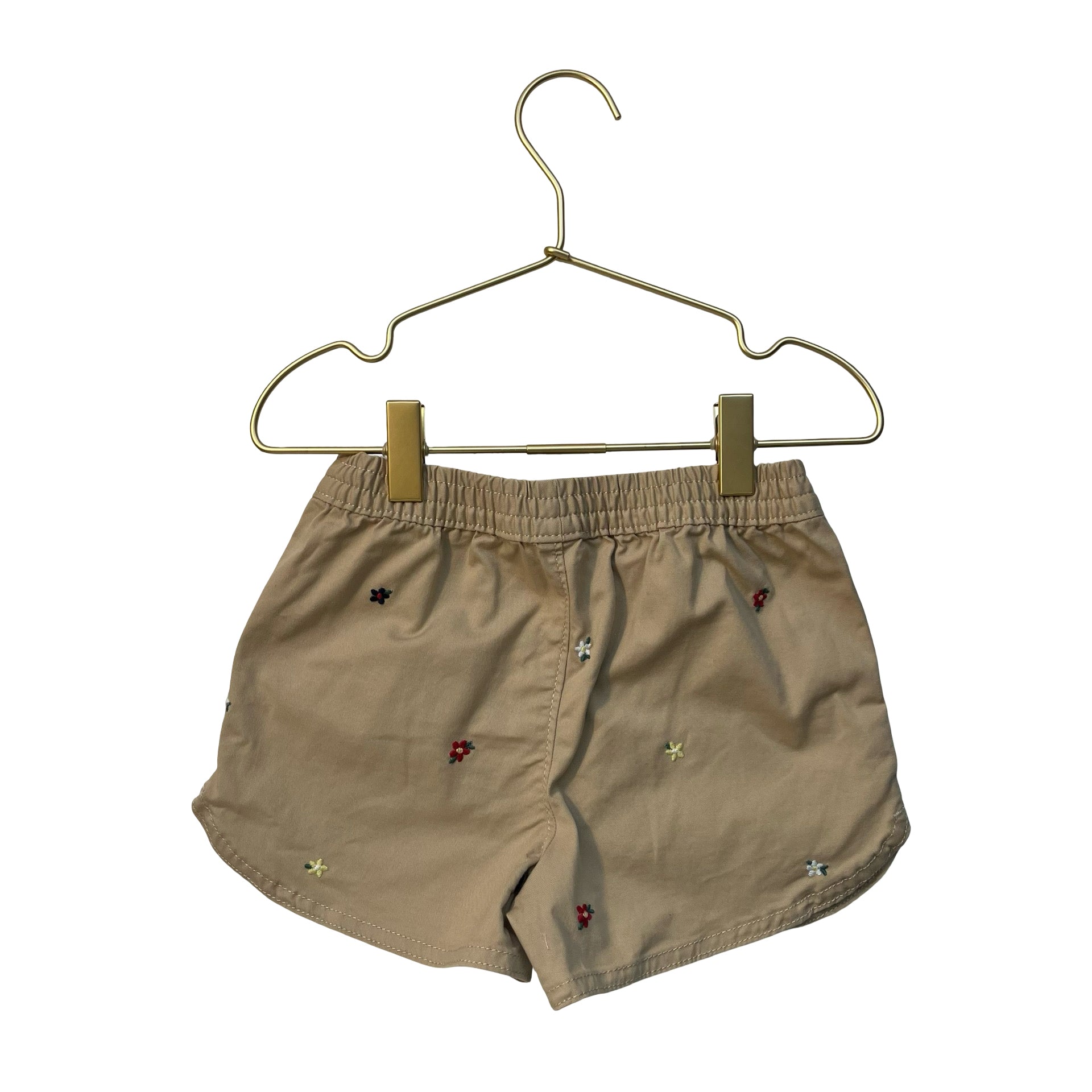 Baby Gap Khaki Embroidered Flower Shorts - Size 3