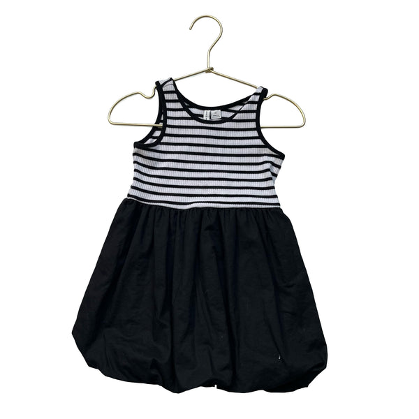 Janie and Jack Black & White Striped Bubble Hem Dress - Size 2T