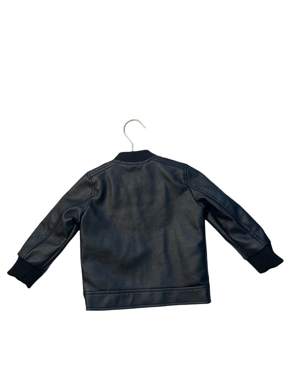 Primark Black Faux Leather Jacket - Size 12-18 Mo