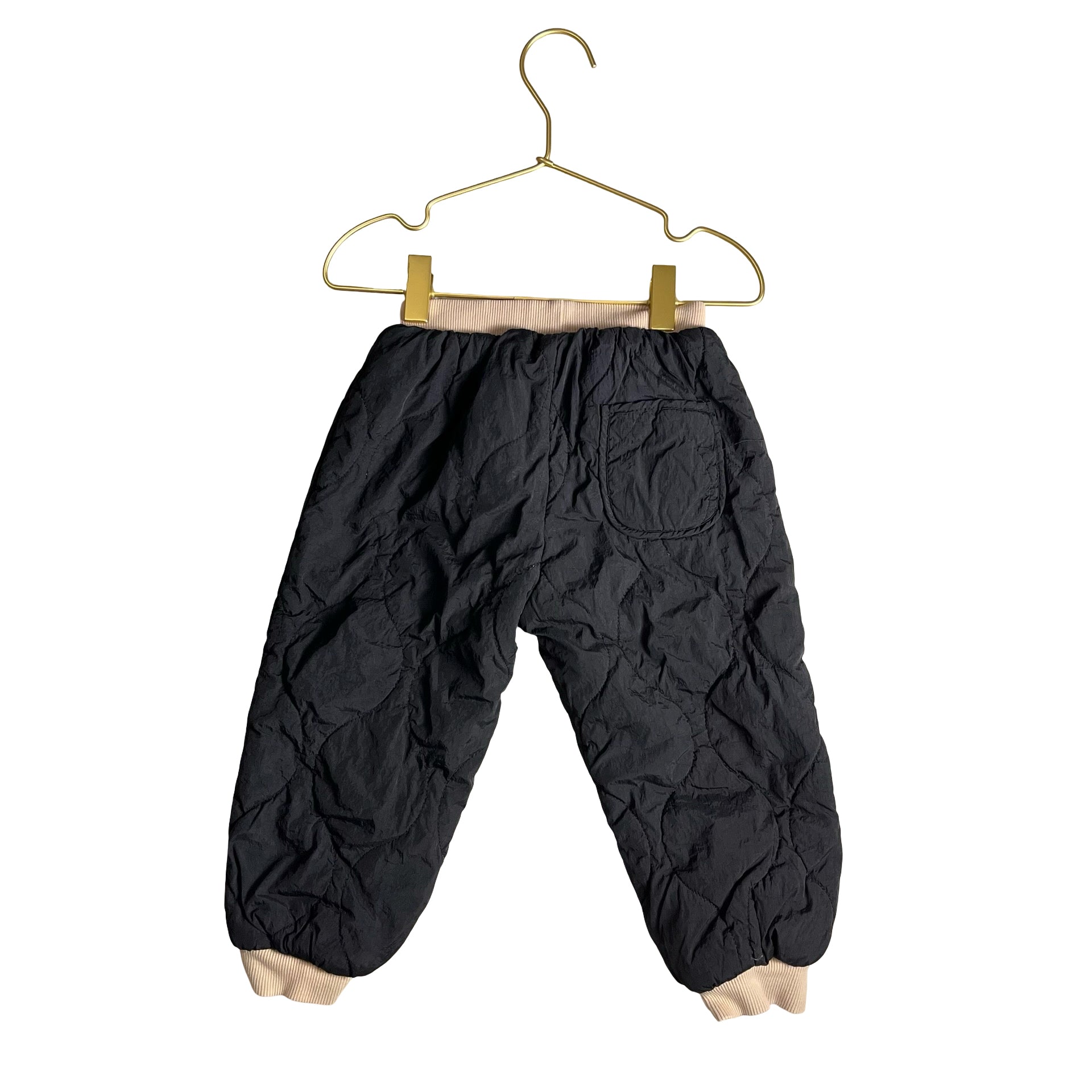 Zara Black Quilted Joggers - Size 2/3