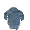 Me & Henry Blue Plaid Button Down Bodysuit - Size 0-3 Mo