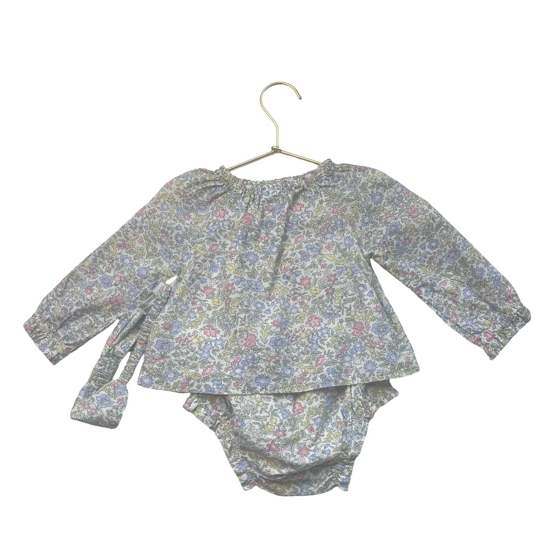 Baby Gap Floral Blouse, Bubble Shorts & Headband Set - Size 12-18 Mo