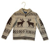 Polo Ralph Lauren Tan & Brown Moose Wool-Blend Zip-Up Cardigan Sweater - Size 5